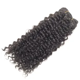 Peruwiański Kolor Naturalny 100G 120G Klient Dostosowany Kinky Curly Remy Virgin Human Hair Extension Clip In