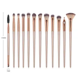 12PCS Foundation Makeup Eye Make Up Borstar 3 Färger Ögonskugga Brush Set Pinceaux à Maquillage Snabb leverans