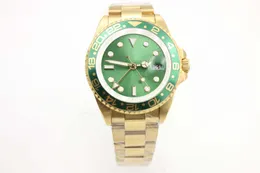 Men's mechanical watch 116710 business casual modern gold stainless steel case green side ring dial 4-pin calendar