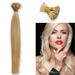 Längd 14inch-26inch Ringar Indian Remy 100% Human Hair Extensions 0.5g / s 200s / Lot Nano Tips Virgin Hair, Gratis DHL