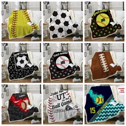 Baseball Blankets Softball Soccer Football Blanket 3D Printed Swaddling Towel Sports Carpet Sofa Bedding Sheet Towel NEW GGA1851