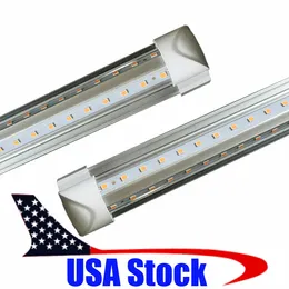 LED-rörlampor 8ft V-formade 4ft 5ft 6ft 8ft Cooler Door T8 LED-rör dubbla sidor LED-lysrörsljus i USA Crestech