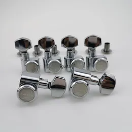 Rare Chrome Gear 1:16 6R Set Machine Heads no screws Locking Tuning Key Pegs Tuners Guitar Parts