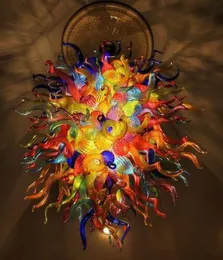 Modern Crystal Chandelier Colorful Hand Made Blown Glass Chandelier Style Murano Glass Tak ljuskrona Belysning Foyer Dome Light