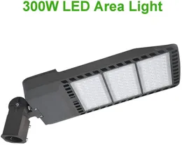 LED Parking Lot Lights 300W - Adjustable Arm Mount with Photocell 1000-1200W HID/HPS Replacement Waterproof IP65 5000K Parking Lot Lights