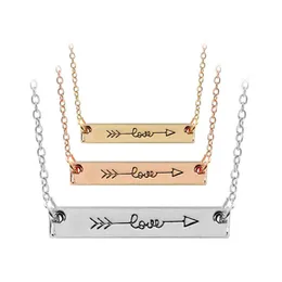 Cupid Love Arrow Tiny Horizontal Bar designer Necklace luxury designer jewelry women necklace hip hop jewelry love necklaces