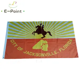 USA-Flagge des Bundesstaates Jacksonville, Florida, 3 x 5 Fuß (90 cm x 150 cm), Polyester-Flagge, Banner-Dekoration, fliegende Hausgarten-Flagge, festliche Geschenke