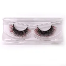 Ny färg 3D Luxury Mink Lashes Partihandel Naturlig Lång Individuell Tjocka Fluffy Färgglada Falska Ögonfransar Makeup Extension Tools CM12