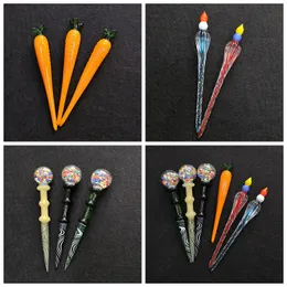 Hot Sale Heady Glass Wax Dabber Tool Unique Carrot Dab Tool Carving Tool DAB Stick Nail Rökning Tillbehör för Pipe Bong