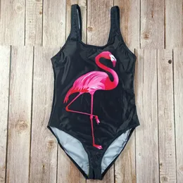 Купальный костюм для женщин, сексуальный цельный купальник с эффектом пуш-ап, летнее купальное Монокини с принтом фламинго, пляжный, 2020
