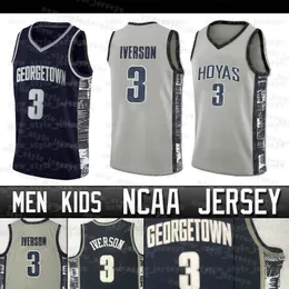 NCAA GEDRETOWN HOYAS IVERSON JERSEY ALLEN HIGH SCHOOL JORSEYS SAN DIUEGO STATE 15 KAWHI DURANT HARDEN JOHNSON