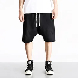 2024 Hi-street Summer Mens Drop Crotch Shorts Baggy Loose Hip Hop Black Men Urban Clothes Jogers Harem With Zipper for Man