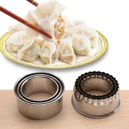 3 sztuk / zestaw Ze Stali Nierdzewnej Wielofunkcyjny Dumpling Maker Formularz Wrapper Formy Prasowarki Kulturowe Cutter Kuchnia Narzędzia