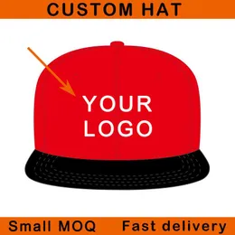 Custom Snapback Cap Low MOQ Flat Brim Full Close 3D Hafder Trucker Tennis Golf Football Sport Spersonalizowany kapelusz baseballowy