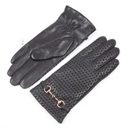 ファッション - 女性の本革の手袋輸入されたシープスキンウール裏地ファッションメタルボタンドライビング女性ミトンEL044NZ-9