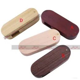 Bulk 10PCS 1GB 2GB 4GB 8GB 16GB Swivel Wood USB Drive 2.0 100% Real Storage Memory Flash Pendrives Sticks Suit for Logo Engraving