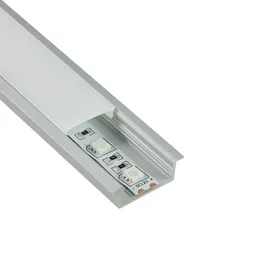 50 x 2M Zestawy / partia Kołnierz liniowy LED aluminiowy Profil do taśmy LED Typ Typ Aluminium Profil obudowy LED do światła wbudowanego ściennego