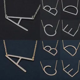 26 bokstäver initial halsband silver guld färgskiva halsband A-z alfabet kvinnor Kolye collier vänner familj brev halsband smycken