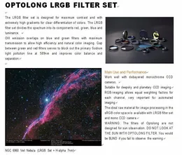 Freeshipping 4PCS \ Set 1.25 tum LRGB (uppsättning fyra) Monokroma fotografering Astronomiska filter