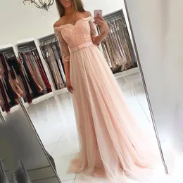 Sexy Long Prom Dresses Sweetheart Aline Off The Shoulder half sleeves Evening Dresses With Belt Corset Party Gowns mezuniyet elbiseleri