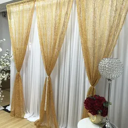 2020 June New Arrival 3m Hx 3mW Hot Sale White Silk Gold Sequin Mesh Curtain Drape Wedding Backdrop