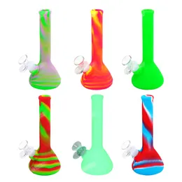 7.5 beaker design Silicone Water Pipe silicone Bongs FDA smoking pipes tobacco water pipe glass bong hooka