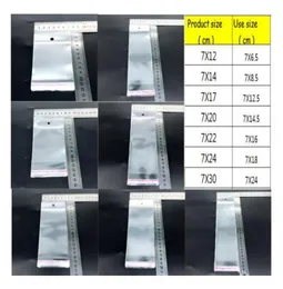 10.5x62cm Klar OPP Kunststoff-Perücke Paket-Beutel Self-Adhesive Lange Transparent Poly Verpackung Beutel Toupet Haar-Verlängerung