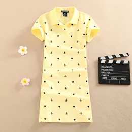 New Polo 2019 Floral Print Party Elegant Dress T Shirt Summer Mini Women Thin Interim Cotton Robe Ete Femme Tshirt Short Vestidos Y19071101