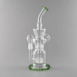 在庫のあるHookah Glass Water Pipe 13 "の背の高い緑色の色ぼろぼろには18mmの女性のボウルが付属しています