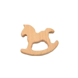 Wooden Trojan Horse Teethers Nature Baby Teething Toy Organic Wood Teething Holder Nursing Baby Teether elephant animal Soothers Party Favor