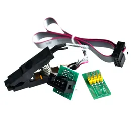 Freeshipping 10 conjuntos atualização versão SOIC8 SOP8 Clipe de Teste Para EEPROM 93CXX / 25CXX / 24CXX in-circuit programação + 2 adaptadores