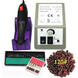 Professional Electric Nail Drill Machine Set Nail Art File 36 Bits 120" Sanding Band Acrylic Nail Art Equipment Tool Cutter kit