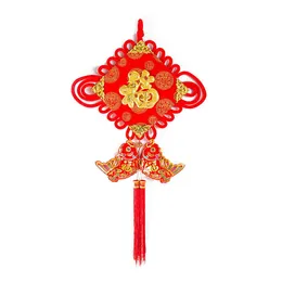 Party Supplies Fuzi Town House Bakgrund Vägg Festlig dekoration Kinesisk knut hängande