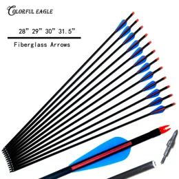 12PCS/Lots New Hunting Fiberglass Arrow Archery Arrows for Compound Recurve Bow Arrows Hunting Target Practice & Screw Tips