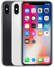 Разблокирована Apple iPhone X Мобильные телефоны 64 / 256GB ROM 5.8-дюймовый Face ID 4G LTE iOS A11 12MP Двойная задняя камера 5.8-дюймовый отремонтированный телефон