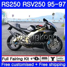 Body For Aprilia RS-250 Gloss black RSV250 RS250 1995 1996 1997 bodwork 319HM.20 RSV250RR RS250R 95-97 RSV 250 RR RS 250 95 96 97 Fairing