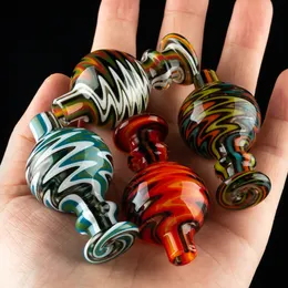 27mm XXL Glass Bubble Dab Carb Cap with Round Ball Thick Colorful Hookahs Universal Caps for 10mm 14mm 18mm Quartz Banger