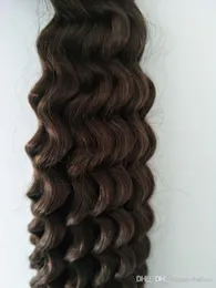 Hochwertiges brasilianisches 100-Menschen-Jungfrau-brasilianisches tiefes lockiges Haar in loser Schüttung, Bo Wef, dunkelbraune Farbe, 100 g pro Stück, kostenloser DHL