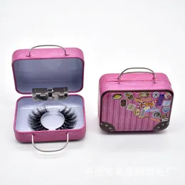 3D Mink Eyelash Package Boxes Falska ögonfransar Förpackning Tomt Eyelash Box Case Creative Bagageformad Lashes Box Förpackning RRA3082