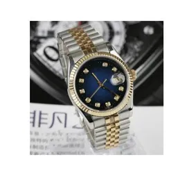 Luxury Watch äkta herr 3 -stil 36mm räfflad Bezel Blue Diamond Face Jubilee Armband 116233 Automatiska modemänklockor armbandsur