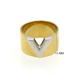 marca Atacado jóias em aço 316L de titânio atacado V Anéis para mulher anel de casamento jóias de ouro cor / prata