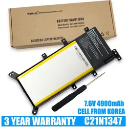 7.6V 37WH 4900mAh Korea Cell Weihang 4900mAh C21N1347 Laptop Battery For ASUS X554L X555 X555L X555LA X555LD X555LN X555MA