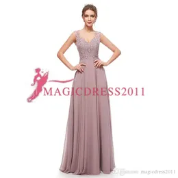 New Arrival Lato Linia Druhna Sukienki Styl Szyfonowe Aplikacje w magazynie Smeeveless Maid of Honor Dress Druhna Suknie