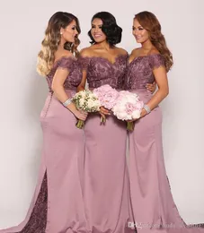 2019 Vintage Syrenka Koronki Kraj Styl Druhna Druhna Sukienka Tanie Ogród Formalne Wedding Party Guest Honor Gown Plus Size Custom Made