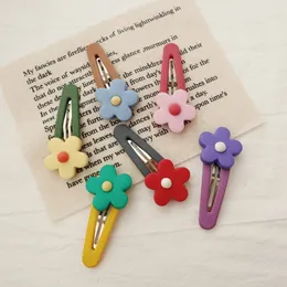 Girls Rainbow Flower BB Hair Clips Resin Hairpin Kids Women Multicolor Word Folder Headwear Children Accessories