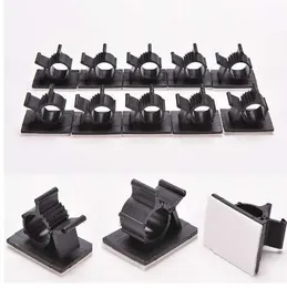 Mayitr 10pcs 10mm Nylon Cable Clips High Quality Adhesive Cord Management Wire Holder Organizer Clamp Fasteners