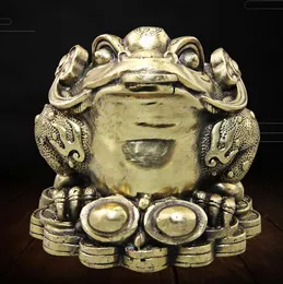 Factory direct sales collection of brass crafts antiques old distressed Jin Chan (small) decoration wholesale
