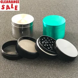 Clearance Tobacco Grinder Najwyższej jakości Stop cynkowy 55mm 4 szkieletowe szlifierki ziołowe Szlifierki na sprzedaż