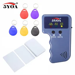 RFID Card Reader Video 125KHz EM4100 Copier Duplicator + EM4305 T5577 Rewritable ID Keyfobs Tags Card