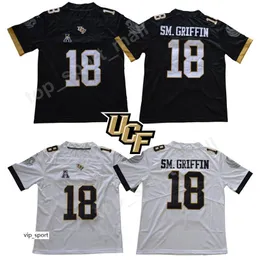 NCAA University of Central Florida Shaquem Griffin Jersey Uomo Calcio Nero Bianco UCF Knights College Maglie AAC Ed Quality
